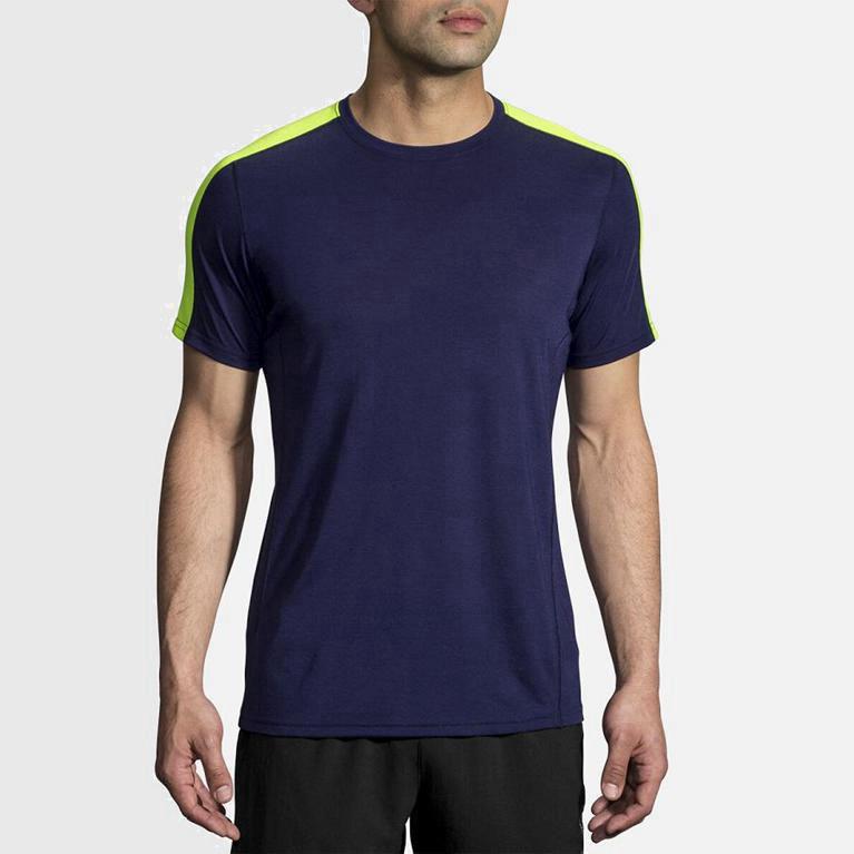 Brooks Distance - Camisetas Manga Corta Hombre - Azules (VB5862143)